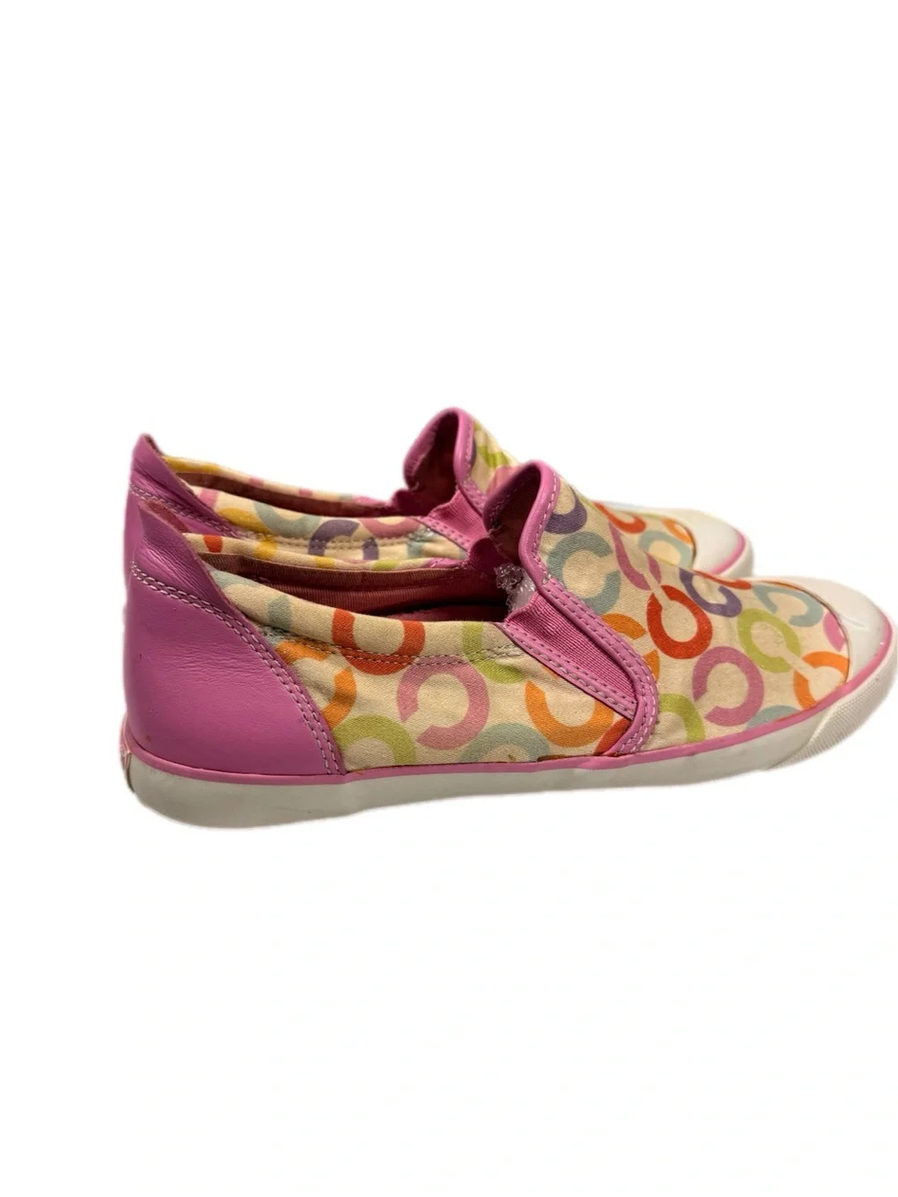 Coach | Beale Multicolor Signature C Slip-On Sneakers Y2K Vintage Pink Trim
